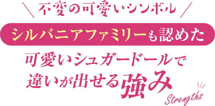 不変の可愛いシンボル シルバニアファミリーも認めた 可愛いシュガードールで違いが出せる強み